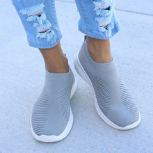 Load image into Gallery viewer, Women Shoes Plus Size 43 Women Vulcanize Shoes Fashion Slip On Sock Shoes Female Mesh White Sneakers Flat Casual Tenis Feminino
