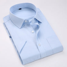 Load image into Gallery viewer, Men Short Sleeve Shirt Easy Care Formal Business Work Office Male Dress Shirts Regular Fit Plus Size 5XL
