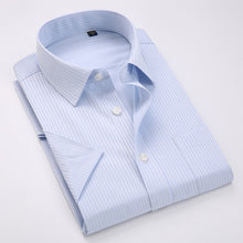 Load image into Gallery viewer, Men Short Sleeve Shirt Easy Care Formal Business Work Office Male Dress Shirts Regular Fit Plus Size 5XL

