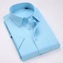 Load image into Gallery viewer, Men Short Sleeve Shirt Easy Care Formal Business Work Office Male Dress Shirts Regular Fit Plus Size 5XL
