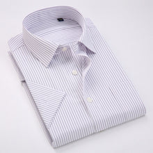 Load image into Gallery viewer, Men Short Sleeve Shirt Easy Care Formal Business Work Office Male Dress Shirts Regular Fit Plus Size 5XL
