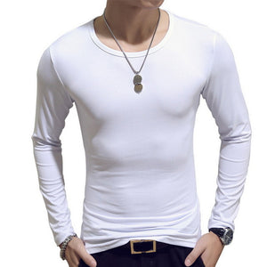 2020 Spring Autumn Men T-Shirts Long Sleeve O-Neck Casual Fitness Jogging Solid Fashion Tee Basic Running Homme Top Clothing