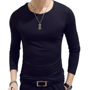2020 Spring Autumn Men T-Shirts Long Sleeve O-Neck Casual Fitness Jogging Solid Fashion Tee Basic Running Homme Top Clothing