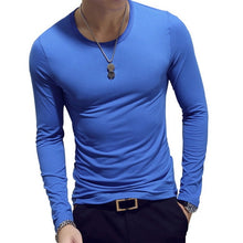 Load image into Gallery viewer, 2020 Spring Autumn Men T-Shirts Long Sleeve O-Neck Casual Fitness Jogging Solid Fashion Tee Basic Running Homme Top Clothing

