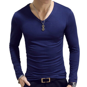 2020 Spring Autumn Men T-Shirts Long Sleeve O-Neck Casual Fitness Jogging Solid Fashion Tee Basic Running Homme Top Clothing