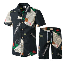 Load image into Gallery viewer, 2020 New Men Street Wear Workout Sets Summer Men&#39;s Board Shorts Surf Shirts Male Print Floral Beach Wear Swimming Shorts 5XL
