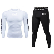 Load image into Gallery viewer, Rexchi 2 pçs/set treino masculino ginásio de fitness compressão esportes terno roupas correndo jogging esporte wear exercício wo

