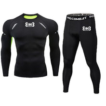 Load image into Gallery viewer, Rexchi 2 pçs/set treino masculino ginásio de fitness compressão esportes terno roupas correndo jogging esporte wear exercício wo
