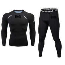 Load image into Gallery viewer, Rexchi 2 pçs/set treino masculino ginásio de fitness compressão esportes terno roupas correndo jogging esporte wear exercício wo
