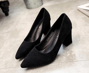 2019 autumn Female sandals pointed lady sexy high heels black with thick with wild single women shoes Sandalias femeninas s070-1