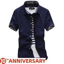 Load image into Gallery viewer, MarKyi 2020 summer short sleeve floral mens dress shirts plus size 5xl slim fit casual social shirt men good quality
