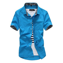 Load image into Gallery viewer, MarKyi 2020 summer short sleeve floral mens dress shirts plus size 5xl slim fit casual social shirt men good quality
