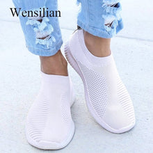 Load image into Gallery viewer, Women Sneaker Shoes Woman Striped Sock Sneakers Spring Slip On Knitted Vulcanized Shoes Causal Flat Zapatillas Mujer Deportiva
