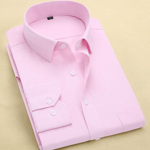 2020 Men Dress Shirt Long Sleeve Slim Brand Man Shirts Designer High Quality Solid Male Clothing Fit Business Shirts 4XL YN045