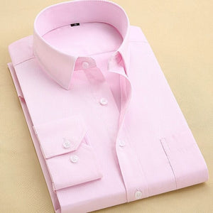 2020 Men Dress Shirt Long Sleeve Slim Brand Man Shirts Designer High Quality Solid Male Clothing Fit Business Shirts 4XL YN045