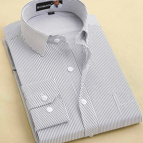 2020 Men Dress Shirt Long Sleeve Slim Brand Man Shirts Designer High Quality Solid Male Clothing Fit Business Shirts 4XL YN045