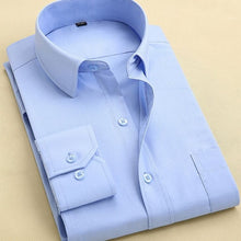 Load image into Gallery viewer, 2020 Men Dress Shirt Long Sleeve Slim Brand Man Shirts Designer High Quality Solid Male Clothing Fit Business Shirts 4XL YN045
