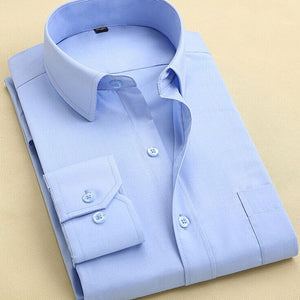 2020 Men Dress Shirt Long Sleeve Slim Brand Man Shirts Designer High Quality Solid Male Clothing Fit Business Shirts 4XL YN045
