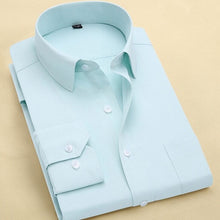 Load image into Gallery viewer, 2020 Men Dress Shirt Long Sleeve Slim Brand Man Shirts Designer High Quality Solid Male Clothing Fit Business Shirts 4XL YN045
