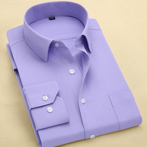 2020 Men Dress Shirt Long Sleeve Slim Brand Man Shirts Designer High Quality Solid Male Clothing Fit Business Shirts 4XL YN045