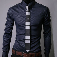 Load image into Gallery viewer, Men Plaid Shirts Brand 5XL 2018 New Mens Dress Shirts Long Sleeve Slim Casual Black White Social Male Clothes Chemise Homme 25
