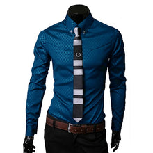 Load image into Gallery viewer, Men Plaid Shirts Brand 5XL 2018 New Mens Dress Shirts Long Sleeve Slim Casual Black White Social Male Clothes Chemise Homme 25
