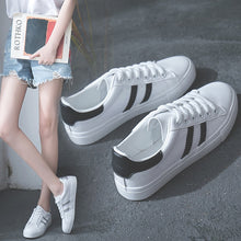 Load image into Gallery viewer, HOT Women Sneakers 2020 Fashion Breathble Vulcanized Shoes Women Pu leather Platform Shoes Women Lace up Casual Shoes White
