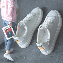 Load image into Gallery viewer, HOT Women Sneakers 2020 Fashion Breathble Vulcanized Shoes Women Pu leather Platform Shoes Women Lace up Casual Shoes White
