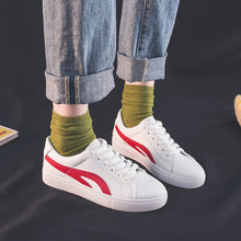 Load image into Gallery viewer, HOT Women Sneakers 2020 Fashion Breathble Vulcanized Shoes Women Pu leather Platform Shoes Women Lace up Casual Shoes White
