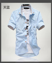 Load image into Gallery viewer, Priced at wholesale summer short sleeved shirt men's Slim fit Korean-style embroidered workwear business casual dress MEN'S shir
