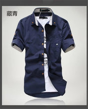 Load image into Gallery viewer, Priced at wholesale summer short sleeved shirt men's Slim fit Korean-style embroidered workwear business casual dress MEN'S shir
