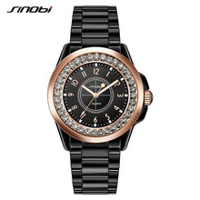 Load image into Gallery viewer, SINOBI Fashion Women Diamonds Wrist Watches Imitation Ceramics Watchband Top Luxury Brand Dress Ladies Geneva Quartz Clock 2019
