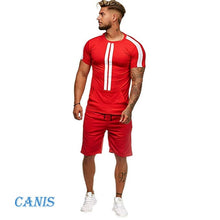Load image into Gallery viewer, Hot Men Set 2019 New Men Summer TrackSuit T Shirt Sport Suit Sets Tops+Pants Set Tennis Wear

