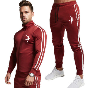 2 Piece Men Hoodies+Pants Sport Suit Jordan Men Clothing Set Gyms Sport wear Tracksuit Fitness Bodybuilding Suit Jogger Men Set