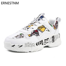 Load image into Gallery viewer, ERNESTNM Sneakers Women Summer Woman Casual Fashion Shoes Graffiti Flats Ladies Vulcanized Shoes White Sneakers Zapatos Mujer
