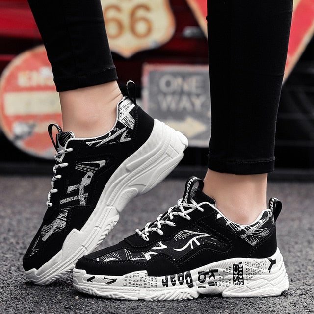 ERNESTNM Sneakers Women Summer Woman Casual Fashion Shoes Graffiti Flats Ladies Vulcanized Shoes White Sneakers Zapatos Mujer