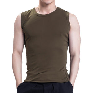 Casual Fitness Fashion Tanks Men Simple Wear Undershirt Solid O-neck Sleeveless Breathable Cotton Tanks Top 2018 Summer