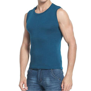 Casual Fitness Fashion Tanks Men Simple Wear Undershirt Solid O-neck Sleeveless Breathable Cotton Tanks Top 2018 Summer