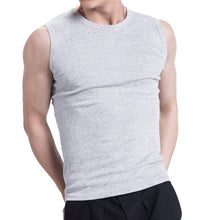 Load image into Gallery viewer, Casual Fitness Fashion Tanks Men Simple Wear Undershirt Solid O-neck Sleeveless Breathable Cotton Tanks Top 2018 Summer
