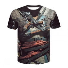 Load image into Gallery viewer, 2020 New Cloudstyle Own Design Men&#39;s T shirt 3D Gun Warrior Tshirt Print Knife Harajuku Tops Tee Short Sleeve Fitness t-shirt

