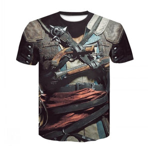 2020 New Cloudstyle Own Design Men's T shirt 3D Gun Warrior Tshirt Print Knife Harajuku Tops Tee Short Sleeve Fitness t-shirt