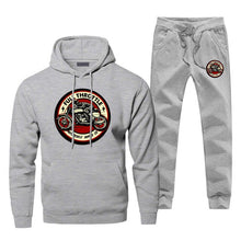 Load image into Gallery viewer, Full Throttle Cafe Sportsman Wear Racer Rockabilly Biker Fashion Balck Complete Man Tracksuit Fitness Casual Men&#39;s Sets Men Suit
