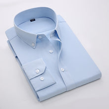 Load image into Gallery viewer, Men's Casual Long Sleeve Standard-fit Dress Shirts Formal Business Button Up Twill Simple Basic Design Work Office Tops Shirt
