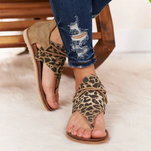 2020 Women Sandals Leopard Print Summer Shoes Women Large Size Andals Flat Women Sandals Womens Summer Shoes Sandals