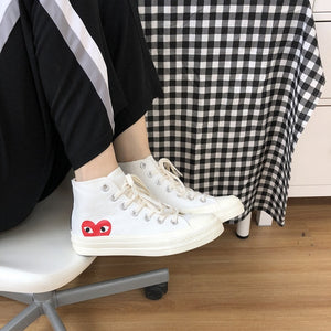 DIWEINI  male PLAY Black CDG 1970s All cool star High/Low top Unisex Skateboarding Shoes sapato feminino zapatos de mujer