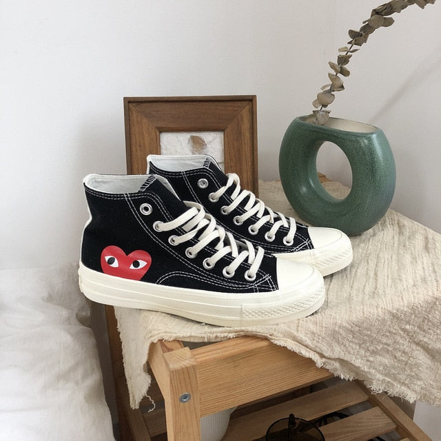 DIWEINI  male PLAY Black CDG 1970s All cool star High/Low top Unisex Skateboarding Shoes sapato feminino zapatos de mujer