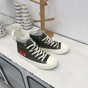 DIWEINI  male PLAY Black CDG 1970s All cool star High/Low top Unisex Skateboarding Shoes sapato feminino zapatos de mujer
