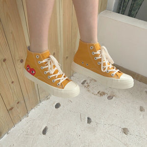 DIWEINI  male PLAY Black CDG 1970s All cool star High/Low top Unisex Skateboarding Shoes sapato feminino zapatos de mujer