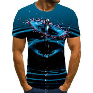 2020 New Male 3d Tshirts Print T Cartoon Shirts Men Summer water drop Tops Men Tees Casual Streetwear 6XL