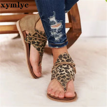 Load image into Gallery viewer, 2020 Women Sandals Leopard Print Summer Shoes Women Large Size Andals Flat Women Sandals Womens Summer Shoes Sandals
